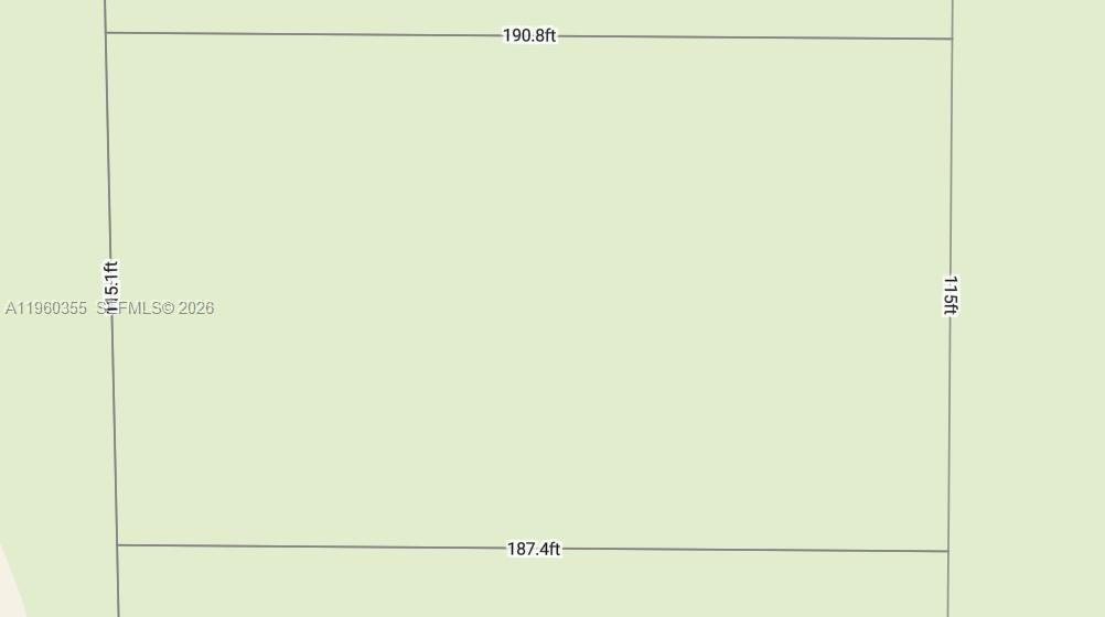 This is a map showing the dimensions of a rectangular plot of land — 5121 RHUBARB ST, Sebring FL 33875, SEBRING, FL