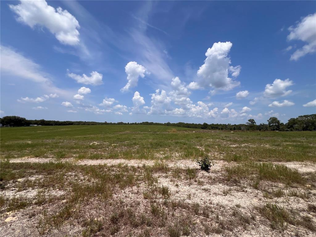 A wide, grassy, undeveloped lot under a bright blue sky with scattered white clouds — 5990 W OAKHILL STREET, DUNNELLON, FL