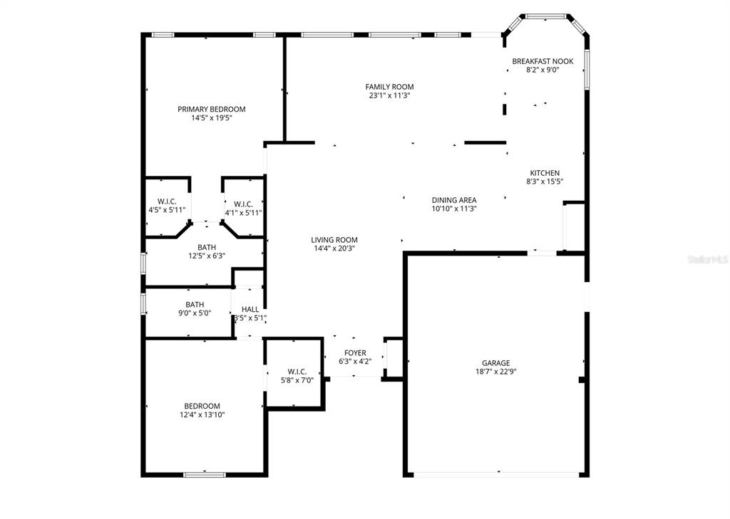 This is a floor plan showing the layout of a house with a garage — 7088 CROWN OAKS DRIVE, SPRING HILL, FL
