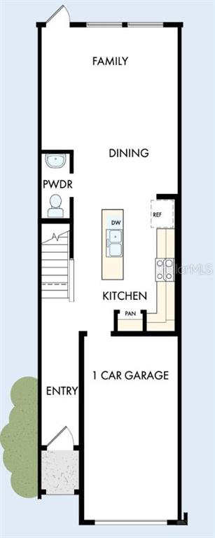 This is a floor plan for the first level of a home with a garage — 1201 WILD CREST LANE, DAYTONA BEACH, FL