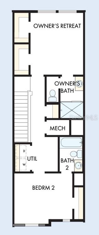 This is a floor plan showing the layout of a two-bedroom residential level — 1201 WILD CREST LANE, DAYTONA BEACH, FL