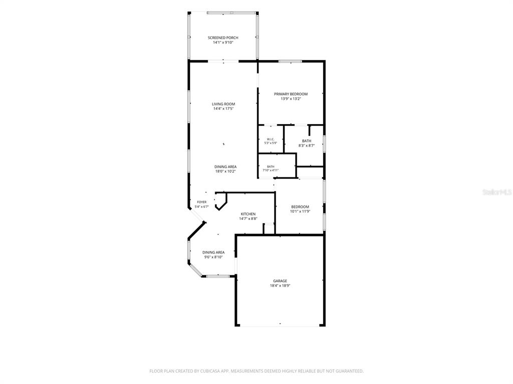 This is a floor plan of a house featuring a garage, kitchen, and screened porch — 3225 GULF WATCH COURT, SARASOTA, FL
