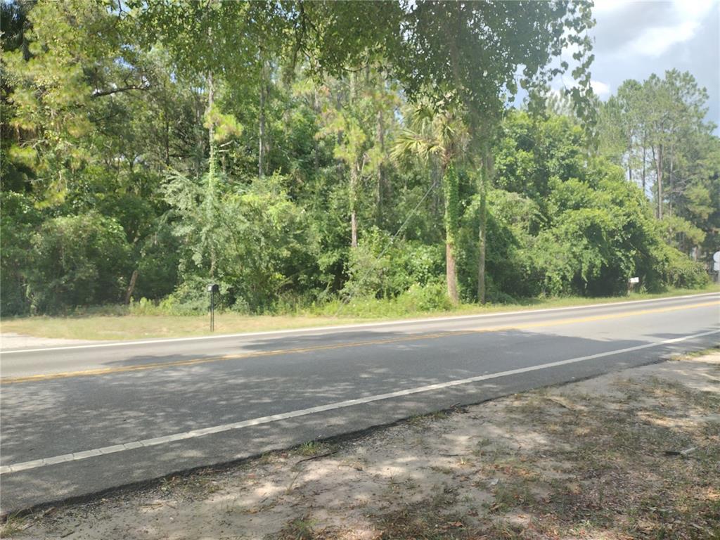 A paved road runs past a wooded lot with a mailbox and railroad crossing signs — SE 80TH STREET STREET SE, OCALA, FL