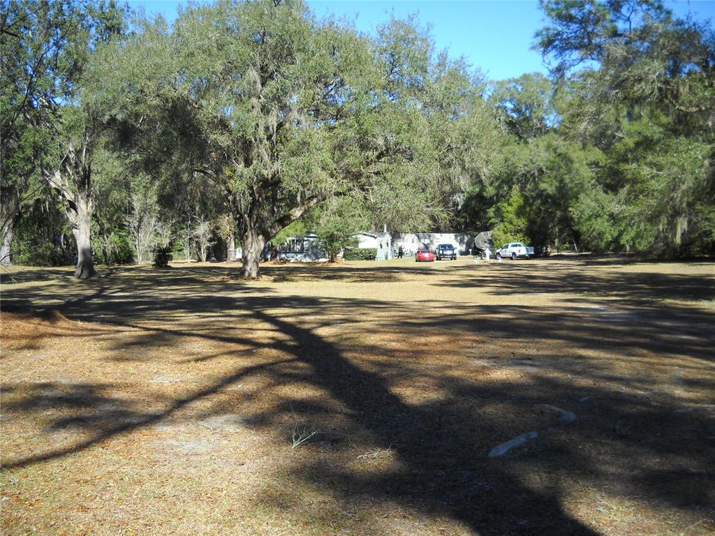 A large, grassy lot features several mature oak trees and a house in the distance — 4881 NW 69TH STREET, OCALA, FL