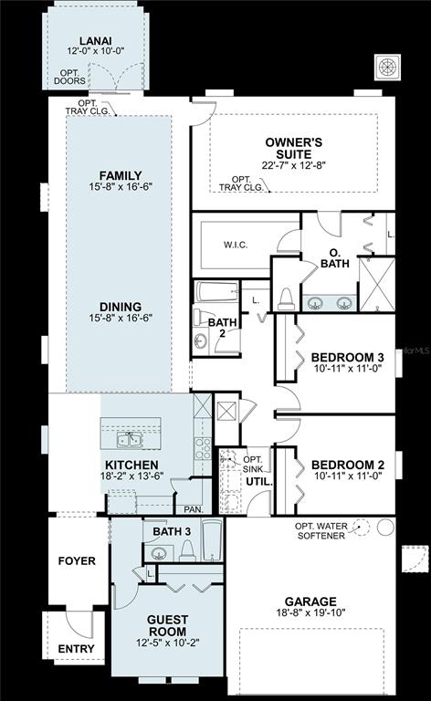 This is a floor plan for a single-story home featuring four bedrooms and a garage — 12290 STIRRUP DRIVE, DADE CITY, FL