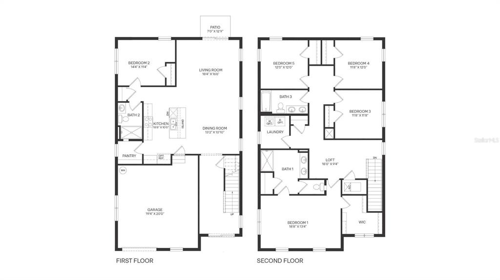 This image is a floor plan showing the layout of a two-story residential home — 2951 FAIRFIELD AVENUE S, ST PETERSBURG, FL