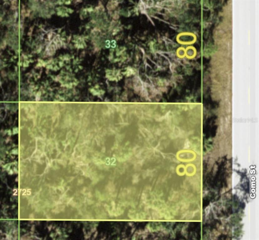 This is a map showing a rectangular plot of land labeled 32 along Como St — 3123 COMO STREET, PORT CHARLOTTE, FL