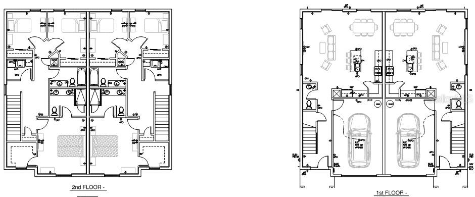 This floor plan shows the first and second levels of a two-unit residential building — 1111/1113 JEWEL AVENUE, LAKELAND, FL