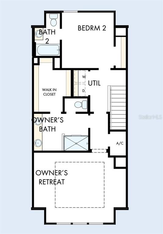 This is a floor plan for the upper level of a home featuring two bedrooms — 3104 4TH PLACE N, ST PETERSBURG, FL