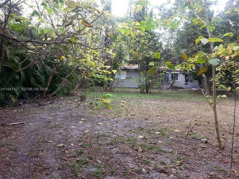 A view of a grassy yard with trees leading to a single-story house — 2447 Pierce St # 1, Hollywood FL 33020, HOLLYWOOD, FL