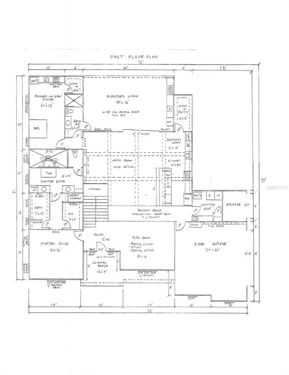 This is a floor plan for the first level of a residential home — 285 SW HERMITAGE GLEN, HIGH SPRINGS, FL