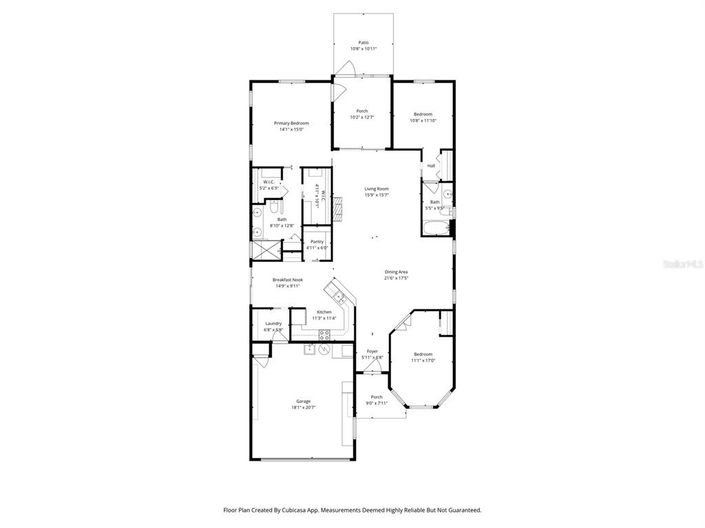 This is a floor plan of a single-story house featuring three bedrooms and a garage — 6482 W TORRINGTON COURT, CRYSTAL RIVER, FL