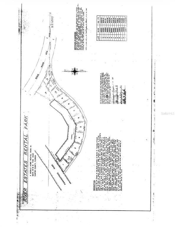 This is a plat map for River Estates Rental Park in Sumter County, Florida — 2886 N C 470, LAKE PANASOFFKEE, FL