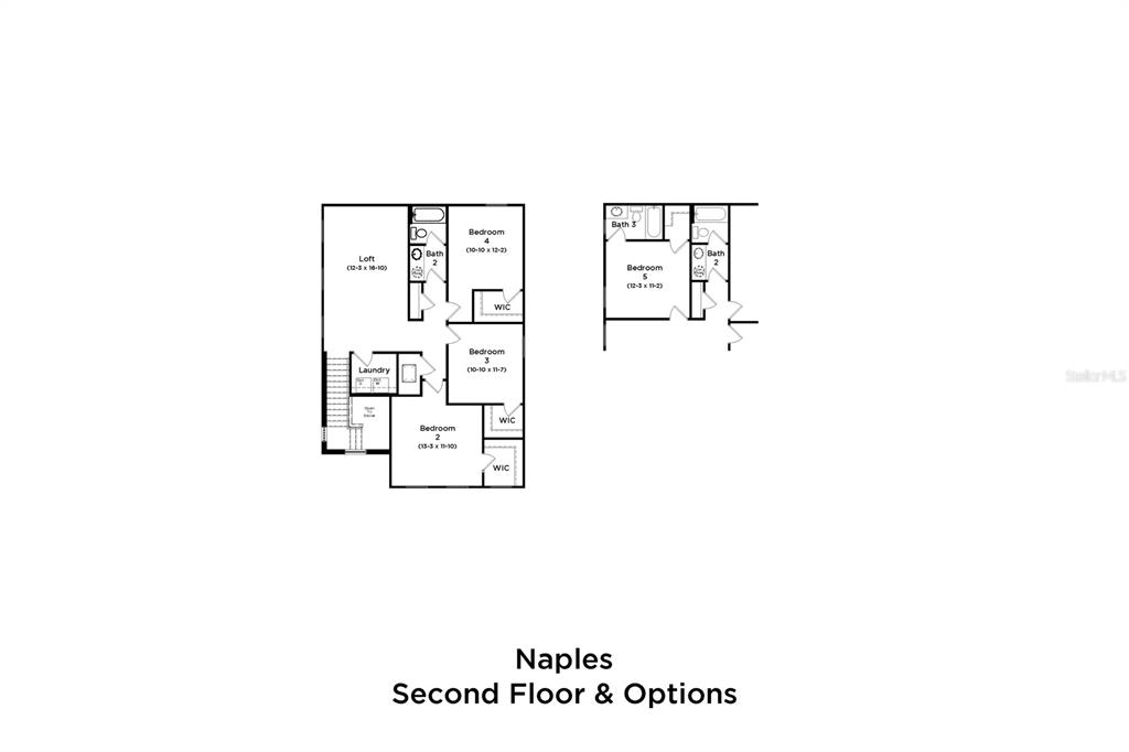This is a floor plan for the second level of a house featuring five bedrooms — 1968 DIAMOND HEAD CIRCLE, HAINES CITY, FL