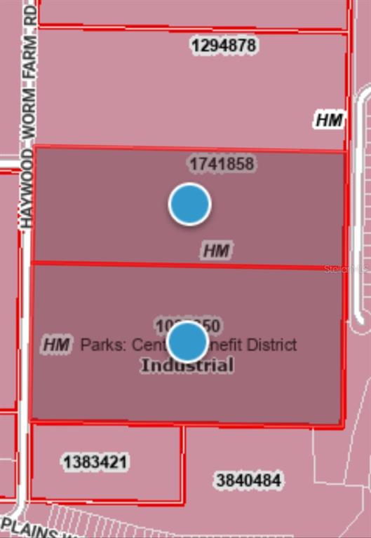 This is a map showing property parcel boundaries and identification numbers — HAYWOOD WORM FARM ROAD, LEESBURG, FL