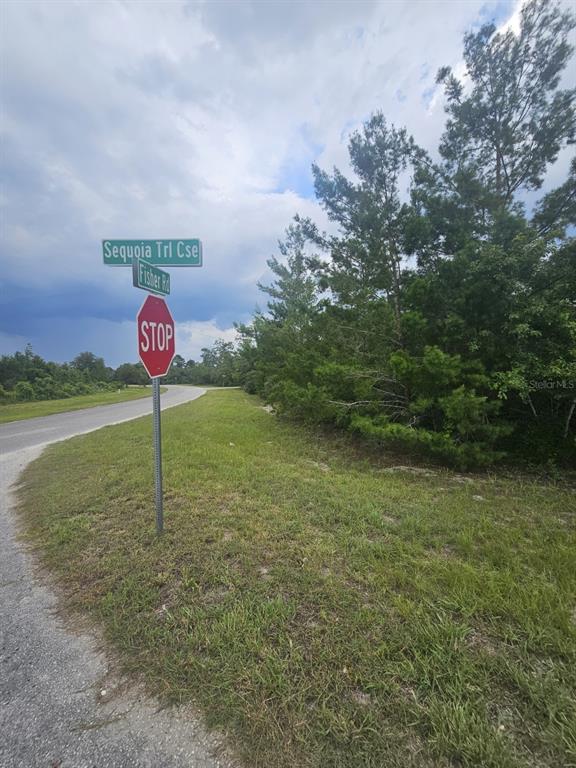A stop sign stands at the intersection of Sequoia Trl Cse and Fisher Rd — Lot 1 FISHER ROAD, OCKLAWAHA, FL