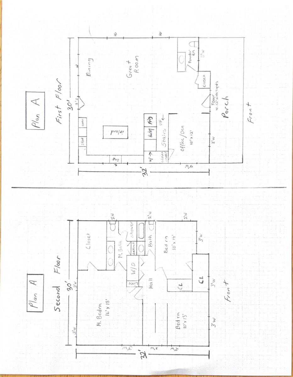 This image shows a two-story residential floor plan labeled Plan A — 109 D Avenue, Fort Pierce FL 34950, FORT PIERCE, FL