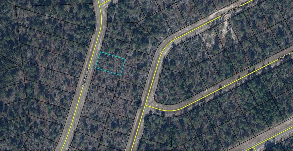 An aerial map view shows a rectangular property lot highlighted in blue near paved roads — Lot 10 Unit 7 Blk 423 ALHAMBRA DRIVE, CHIPLEY, FL