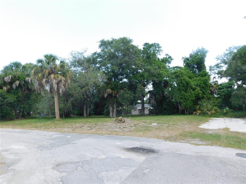 A grassy vacant lot with mature trees and a small house visible in the background — Lot 143 & 145 INWOOD DRIVE, HUDSON, FL
