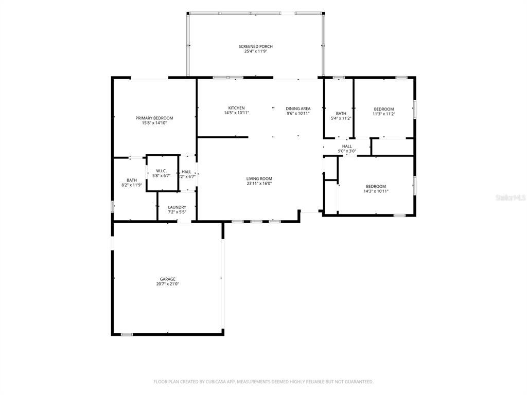 This is a floor plan of a single-story house featuring three bedrooms and a garage — 117 POINCIANA ROAD, EDGEWATER, FL