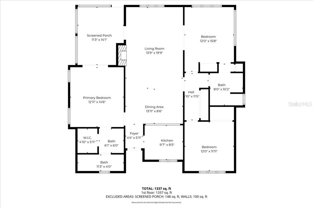 This is a floor plan of a house showing the layout of rooms and dimensions — 992 SPINNAKER COURT, TARPON SPRINGS, FL