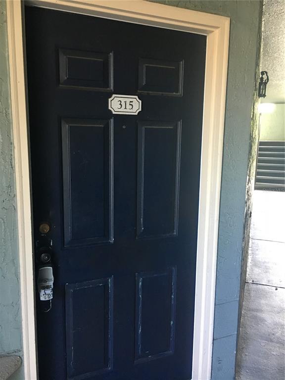 A dark blue apartment door with the number 315 is set in a light-colored frame — 5112 CONROY ROAD UNIT 315, ORLANDO, FL