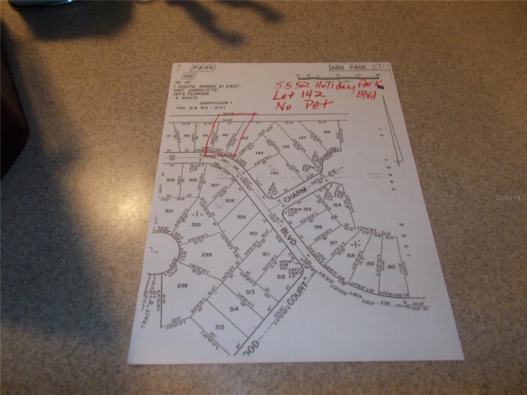 This is a plat map showing the layout of residential lots in a subdivision — 5552 HOLIDAY PARK BOULEVARD, NORTH PORT, FL