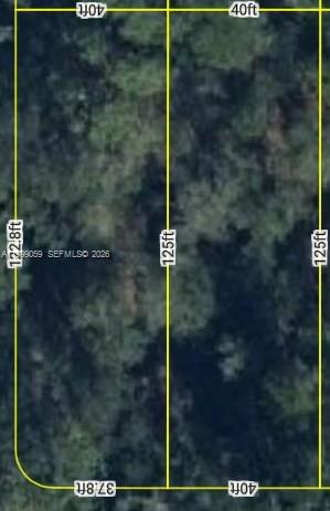 This is an aerial map showing the dimensions of two adjacent rectangular plots of land — 1714 & 1716 MAGNOLIA ST, Sebring FL 33875, SEBRING, FL