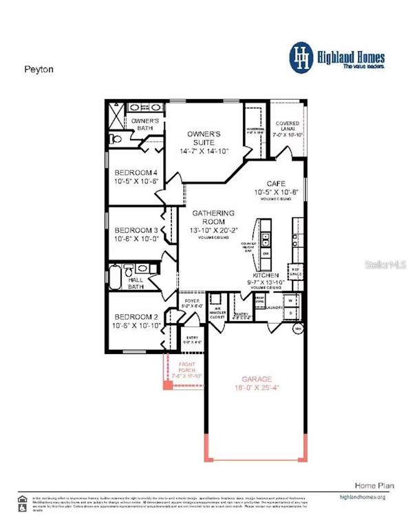 This is a floor plan for a single-story home featuring four bedrooms and a garage — 609 AMBLESIDE DRIVE, HAINES CITY, FL