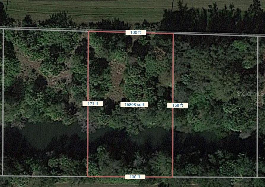 An aerial map shows a rectangular plot of land measuring 100 by 171 feet — 26201 NOTRE DAME BLVD, PUNTA GORDA, FL