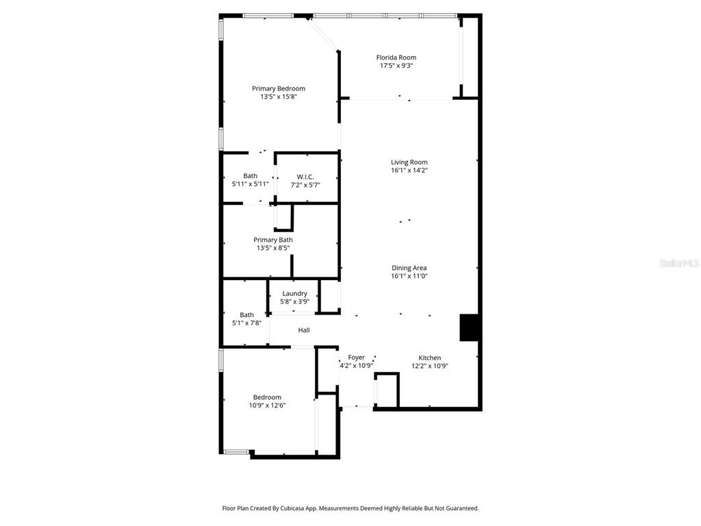 This is a floor plan showing the layout of a two-bedroom residential unit — 3 CYPRESS RUN UNIT 31C, HOMOSASSA, FL