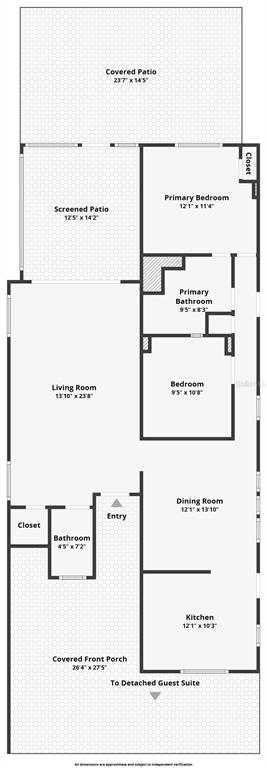 This is a floor plan of a house featuring a living room, kitchen, and two bedrooms — 201 GARY AVENUE, OAK HILL, FL