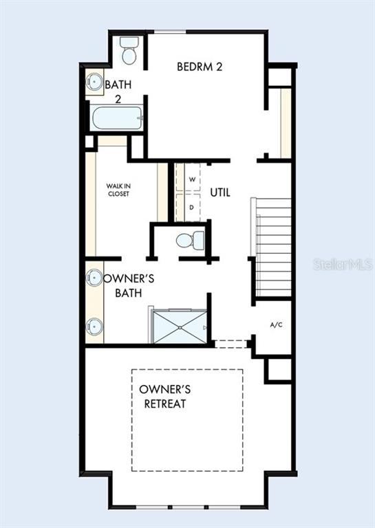 This is a floor plan for the upper level of a home featuring two bedrooms — 458 31ST WAY N, ST PETERSBURG, FL