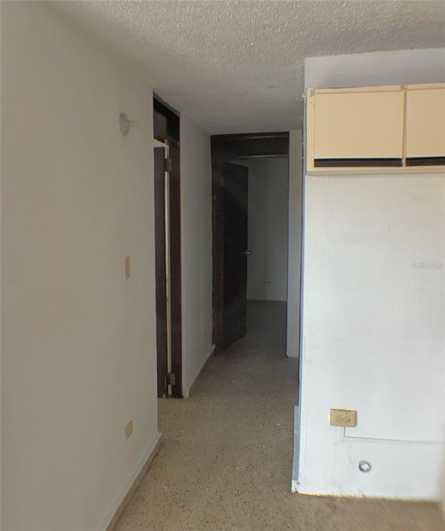 A hallway with plain white walls, dark wood door frames, and a concrete floor — 11 LAS VEGAS DEVELOPMENT UNIT N-1, CATANO, PR