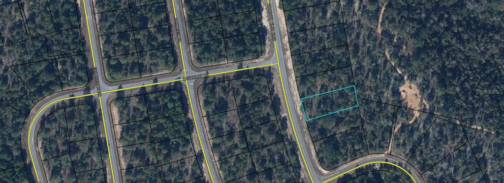 This is an aerial map showing a vacant residential lot outlined in blue — Lot 30 Unit 2 Blk 218 COUNTRY CLUB BOULEVARD, CHIPLEY, FL