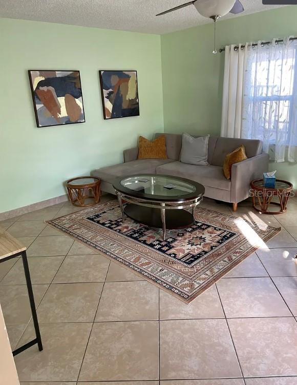 A living room features a light gray sectional sofa, a glass coffee table, and patterned rug — 641 FOLSOM STREET S, ST PETERSBURG, FL