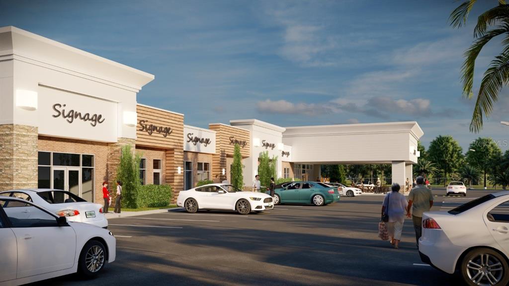 This is a digital rendering of a commercial strip mall with a parking lot — 7900 S ORANGE BLOSSOM TRAIL UNIT 2123, ORLANDO, FL