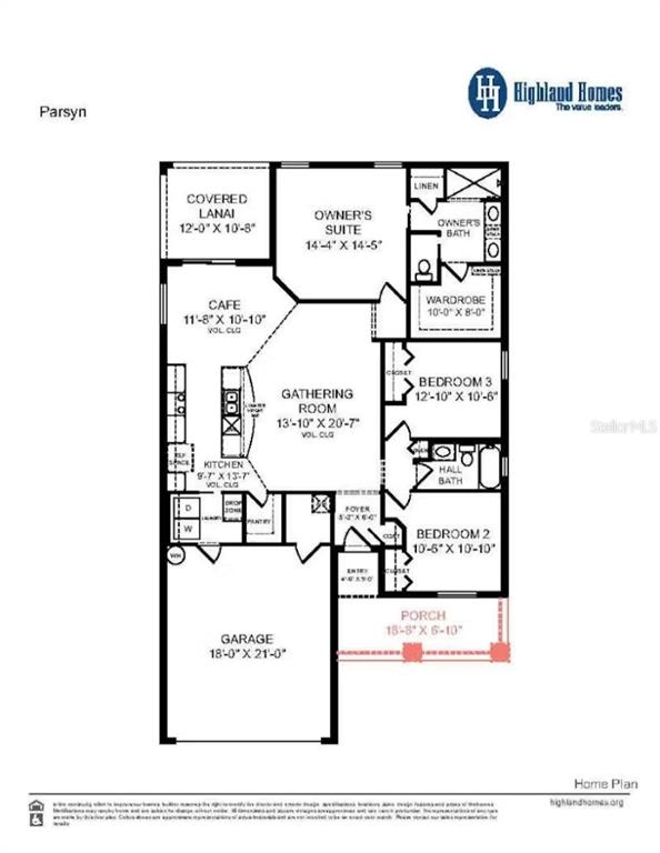 This is a floor plan for a single-story home featuring three bedrooms, a garage, and a lanai — 7664 SE 113TH PLACE, BELLEVIEW, FL