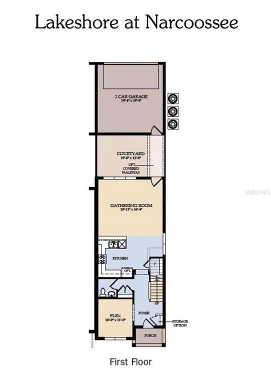 This is a floor plan for the first level of a home at Lakeshore at Narcoossee — 2659 MEAD AVENUE, ST CLOUD, FL