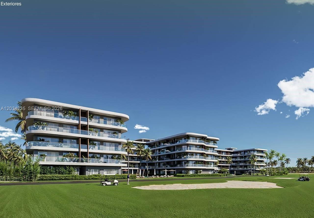This is a rendering of a modern multi-story residential building overlooking a golf course — 1 Cabeza De Toro # 1, FL