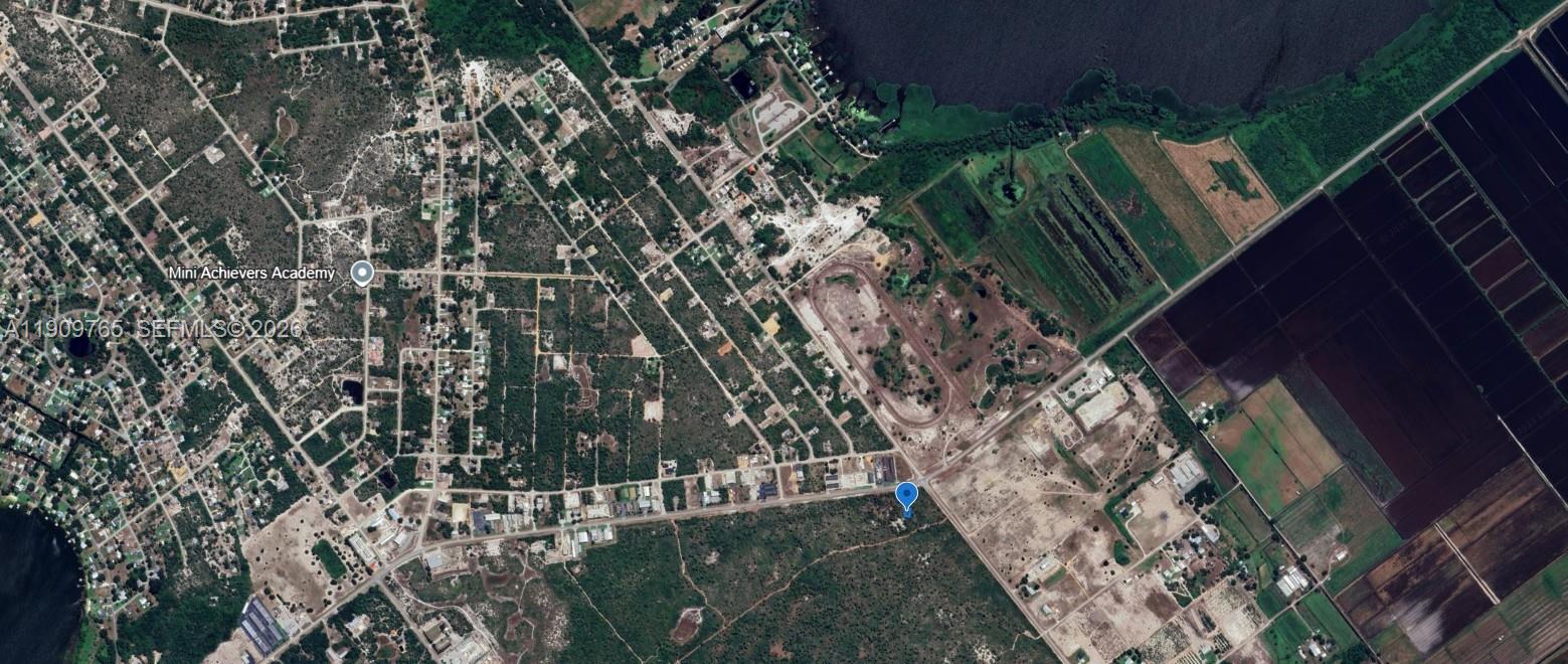 This is an aerial map view showing a residential area, a racetrack, and agricultural fields — 556 Ebbtide, Lake Placid FL 33852, LAKE PLACID, FL