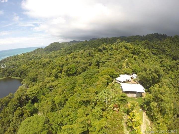 An aerial view shows a house nestled in a dense forest near a coastal lake — 1 Carate Osa Peninsula, 00000, FL