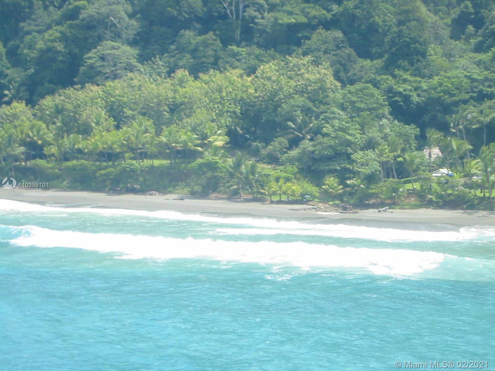 A sandy beach meets a dense tropical forest with palm trees and a small structure — 1 Carate Osa Peninsula, 00000, FL