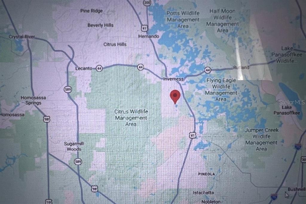 This is a map showing the location of a property near Inverness, Florida — 6390 E MORLEY STREET, INVERNESS, FL