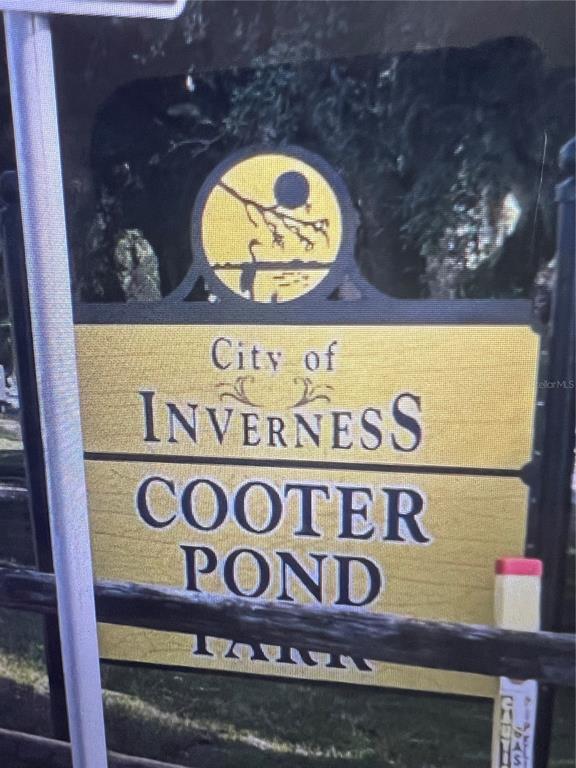 A sign for the City of Inverness Cooter Pond Park stands outdoors — 6390 E MORLEY STREET, INVERNESS, FL