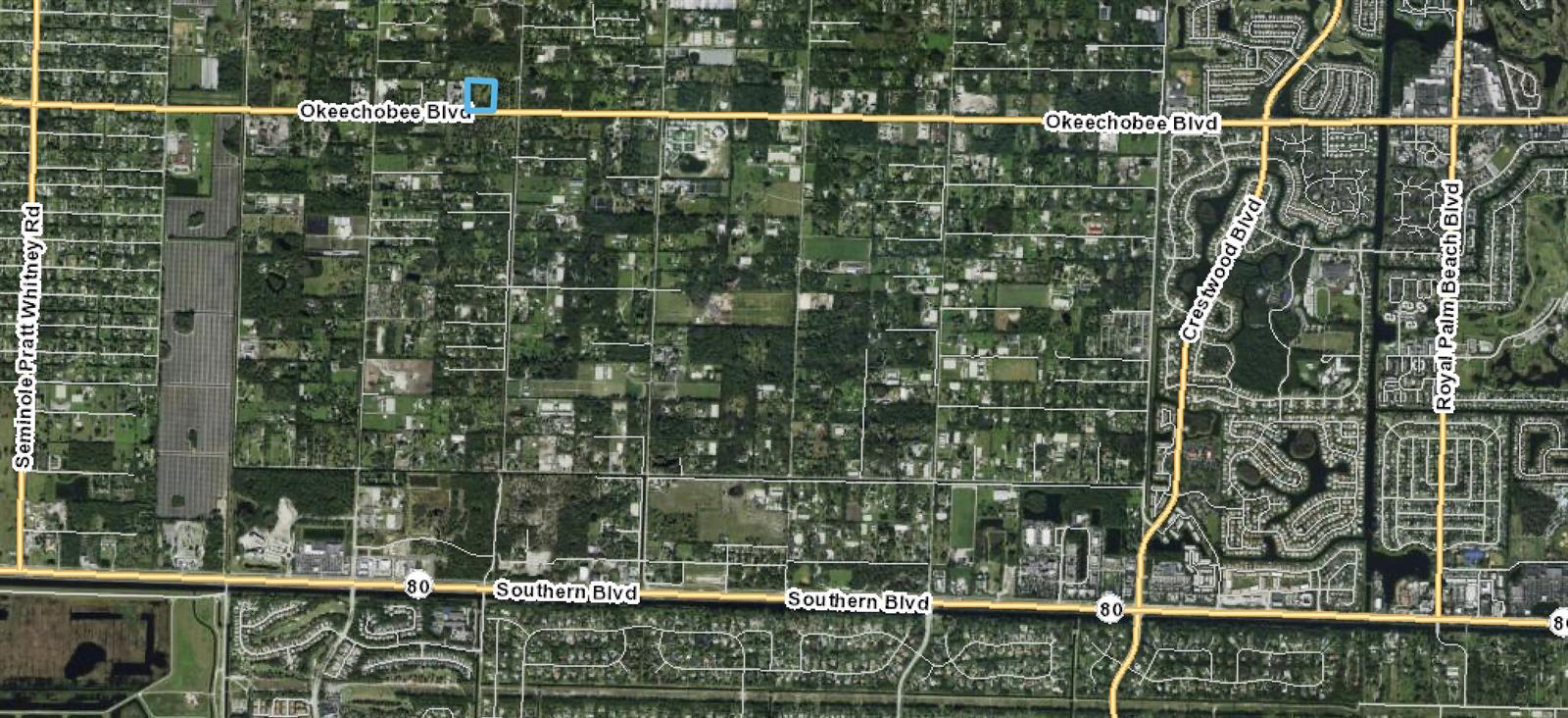This is an aerial map view of a residential area in Florida — 16650 Van Gogh Road, Loxahatchee FL 33470, LOXAHATCHEE, FL