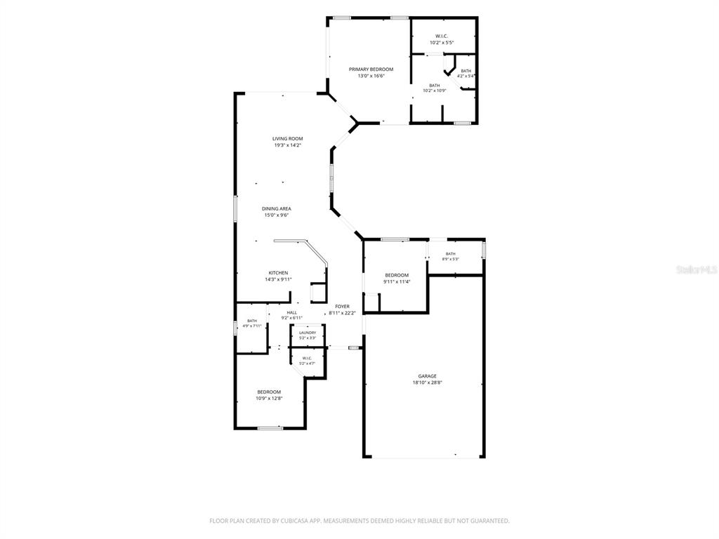 This is a floor plan of a single-story home featuring three bedrooms and a garage — 7805 BRISBANE COURT, NEW PORT RICHEY, FL