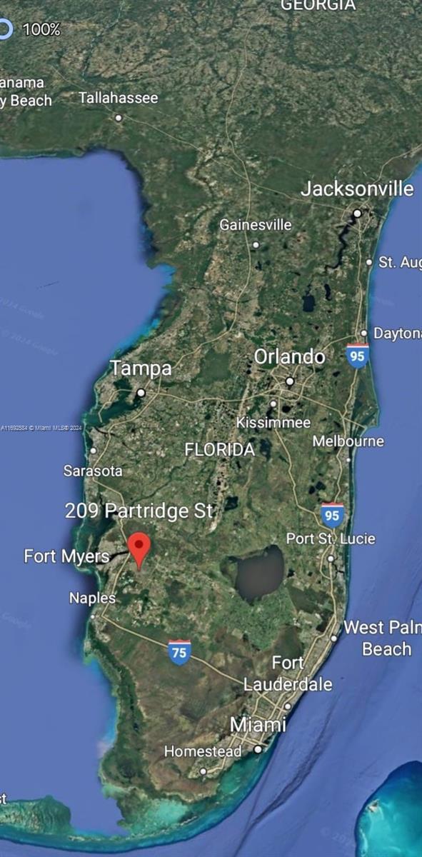 This is a map showing the location of a property in southwest Florida — 209 Partridge St, Lehigh Acres FL 33974, LEHIGH ACRES, FL