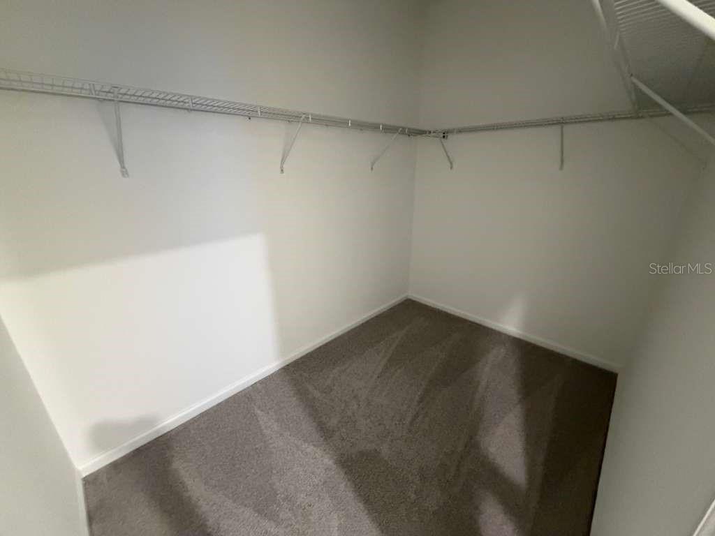A walk-in closet with white walls, gray carpet, and wire shelving — 5111 NATALIA DRIVE, ST CLOUD, FL
