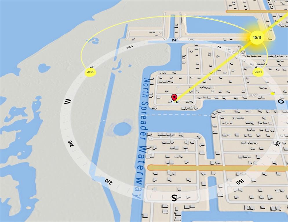 This is a map view showing a property location along the North Spreader Waterway — 4621 NW 33RD TERRACE, CAPE CORAL, FL